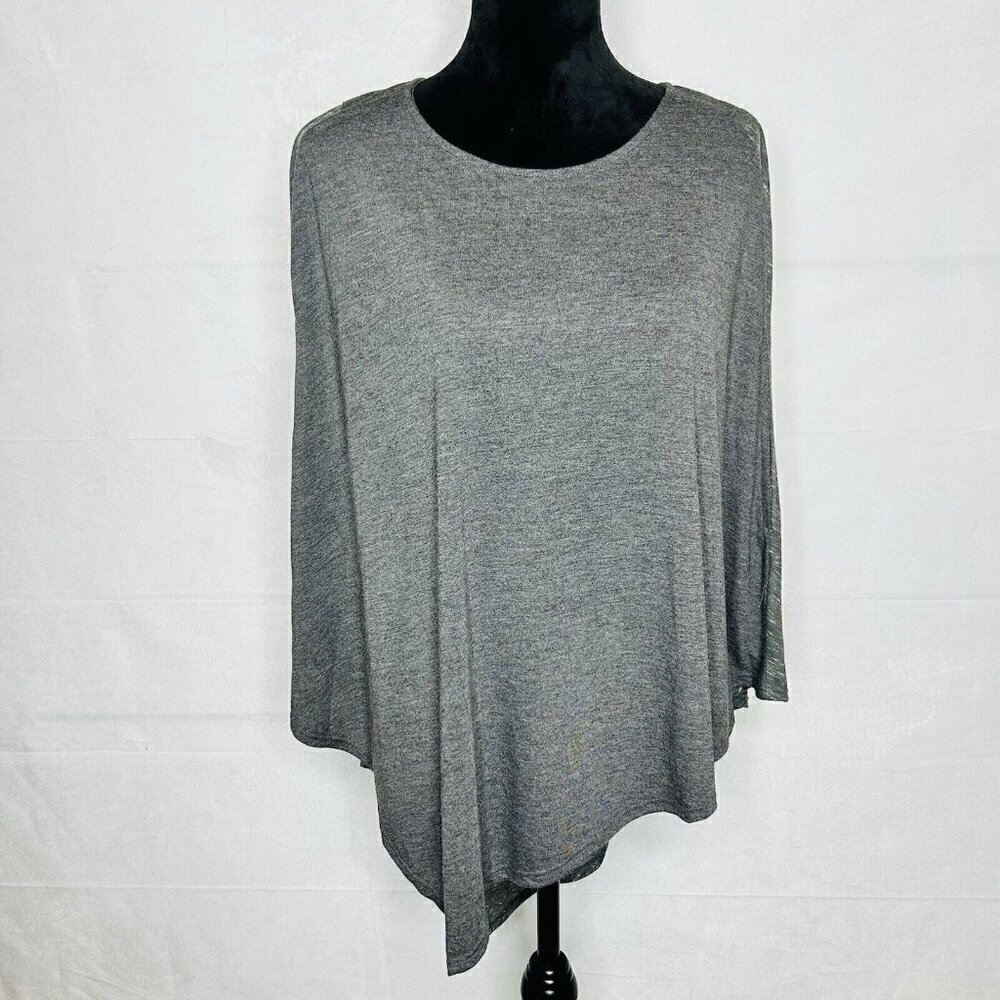Alo Yoga Gray Kimono Style Pullover Size S Shirt Hi-Low Hem Lightweight Soft